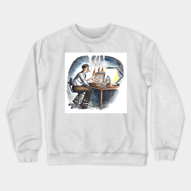 Burning the Midnight Oil Crewneck Sweatshirt by WonderWebb